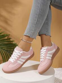 Women's Summer Casual Flat Comfort Shoes, Non-Slip Splice Color Outdoor Sports Shoes, Spring/Autumn