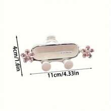 Crystal Flower Transparent Flower Car Phone Holder, Adjustable Car Navigation Phone Holder Hook Mount, Universal Fit - White - View 2