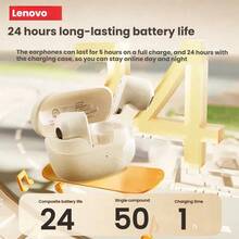 Lenovo Tai nghe Bluetooth EA150 bán nhét tai 5.4 mini tay cầm ngắn cảm biến không khí đeo được trò chơi thể thao chế độ kép phù hợp với Apple Huawei Xiaomi HD gọi thời lượng pin dài màu đen - màu đen - Xem 4