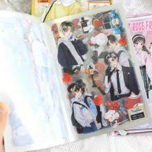 20 张 PET 粘性装饰贴纸书本透明创意 DIY 贴纸用于剪贴簿装饰垃圾日记用品贴纸，用于学校用品，返校 - 彩色 - 查看 6