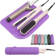 Hot Styling Tool Mat, Universal Size Hair Straightener And Curling Iron Heat-Resistant Mat For Storage And Travel, Hot Styling Tool Mat, Heat Resistant Silicone Hair Styling Mat Storage Heat Insulation Pad For Hair Straighteners, Flat Irons, And Curling Irons, Protect Your Hair Styling Tools With This Non-Slip Silicone Heat Insulation Pad For Restaurant Hotel Commercial