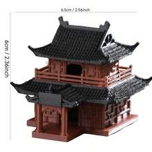 1 Mô hình thu nhỏ kiến trúc Trung Hoa cổ điển - Đền thờ truyền thống, Thiết kế nhà ở, Không cần nguồn điện, Chất liệu ABS bền, Trang trí bàn/kệ trong nhà/ngoài trời hoặc sân vườn - Nhiều màu - Xem 6