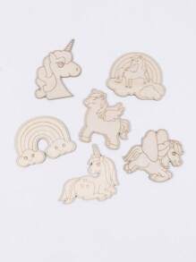 12PCS/18PCS/30PCS Wooden Unicorn Crafts: Festive Party Decorations, Artistic Room Accents, DIY Painting Projects, Wooden Handicrafts, Perfect Birthday Gifts