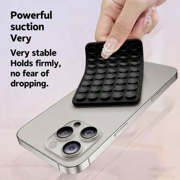 1pc Silicone Suction Cup Cell Phone Case Holder, Sticky Cell Phone Grip With Higher Suction, Hands-Free Cell Phone Accessory Holder For Cell Phone Selfie And Video Compatible With IPhone, Android Phone, Gift For Birthday, Family, Friends For Office, Dorm And Home Use Phone Holder Phone Stand Phone Stand For Bed