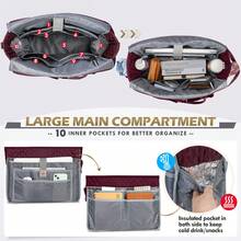 Teacher Tote Bag 15.6 Inch Laptop Bag For Women Work Bag Laptop Tote Nurse Bag Professional Computer Messenger Bag With Insulated Pocket, Laptop Briefcase For Office, College, Nursing - 酒紅色 - 查看 7