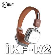 IKF R2 复古经典金属和皮革纹理耳机，Y2K 无线时尚耳机，降噪，蓝牙 V5.4 和有线双模式，工作、舞蹈、户外、运动等，5 级防水，60 小时电池续航时间，回溯 80 年代 90 年代 - 棕色 - 查看 3