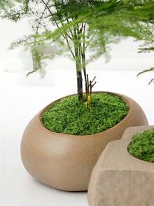 1片人造苔藓假草皮DIY人造苔藓丝状草坪绿植装饰微景观假山造景盆栽 - 綠色 - 查看 3