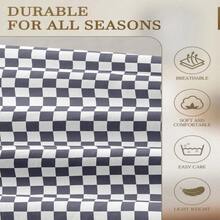 3pcs Geometric Checkerboard Duvet Cover Set (2*Pillowcases, 1*Duvet Cover, No Filler), Gray & White Checkered Bedding Set, Super Soft, Comfortable, Breathable, Suitable For All Seasons, Perfect For Bedroom, Guest Room, Dorm And Hotel Decor