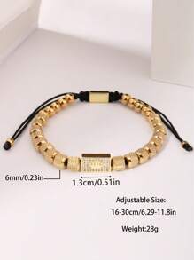 1 pieza Brazalete de joyería para inoxidable con cuentas de piña de lujo y corona de moda