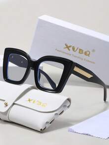 XVBQ 1 副猫眼超大尺寸 PC 商务和社交眼镜，时尚非处方眼镜，适合日常佩戴，带包装 - 貓眼 - 查看 13