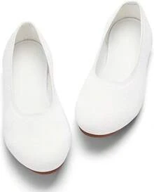 Poemlady Women's Ballet Flat Shoes Dress Knit Round Toe Slip On Ballerina Walking Flats Shoes For Woman Casual Comfort SoftChristmas - B/Trắng - Xem 3