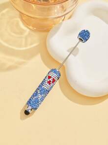 1/3/5/10pcs Multi-Color Luxury Fruit Crystal Beads Pen Refill, Black Ink, Smooth Writing, Full Covered Rhinestone Ballpoint Pen, Creative DIY Jewelry Pen, School/Office/Study Supplies, Gift