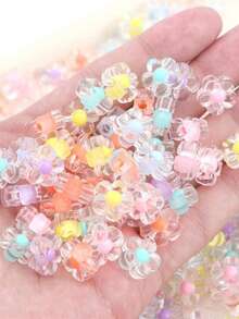 100pcs 12mm Flower Acrylic Beads Mix Candy Colors Flower Plastic Pastel Beads For DIY Crafts Braids Bracelet Earring Jewelry Making - Multicolor - View 10