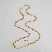 MONALLY 18K镀金流行魅力时尚金项链女款金链锁骨链不锈钢珠宝惊喜礼物情人节、生日、母亲、女友或女儿 - 金黃色 - 查看 5