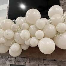10/30/50 Bộ Bóng Bay Tiệc Bằng Cao Su Màu Be Cát Trắng - 18 Inch 12 Inch 10 Inch 5 Inch Bóng Bay Heli Tròn Màu Be Thích Hợp Cho Sinh Nhật, Đám Cưới, Tiệc Tắm, Tiệc Tùng, Tiết Lộ Giới Tính, Trang Trí Tiệc - Be - Xem 4