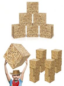 2 Stück/1 Stück Heurundballen als dekorative Boxen für Western-Cowboy-Party-Dekorationen, Bauernhof-Heu, Landhausstil-Boxen, gestapelte Strohsäcke, Karton-Geschenke, Fotorequisiten für Fotokabinen, Tischmittelpunkte für Rodeo-Geburtstag, Baby-Shower-Party-Zubehör, Heuballboxen in Großpackung, Wild-West-Fotokabinen-Requisiten für Western-Cowboy-Party, Geburtstaggeschenke, Bauernhof-Zubehör