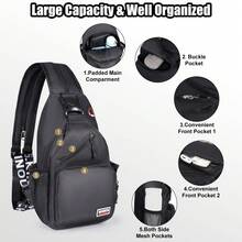 Balo vải Oxford chống thấm nước, túi đeo ngực nhẹ dùng cho đi mua sắm, leo núi, ba lô dung tích lớn nhiều ngăn - màu đen - Xem 4
