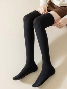 半双装女士过膝长袜，甜辣风及膝袜，适合春夏秋季穿着，纯色长袜，保暖舒适，过膝袜，Y2K风格，舒适透气 - 彩色 - 查看 6