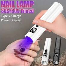 1 pieza Lámpara UV LED portátil y mini con forma de pluma para secar uñas de gel, luz de gel UV para uñas que seca rápidamente, lámpara LED de gel para uñas profesional para uso en casa y salón de belleza