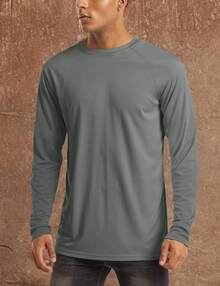 Men's Long Sleeve Shirts UPF 50+ UV Sun Protection Athletic Shirts For Hiking Running Workout Rash Guard-2025 - Dark Grey - View 10