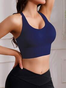 Women's Sports Yoga Bra Top, Criss-Cross Activewear Sports Bra, Supportive & Non-Slip For Running