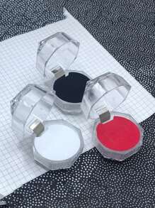 3PCS Cute Acrylic Valentine's Day Engagement Wedding Party Favors Ring Box, Earrings Earring Ring Storage Box, Jewelry Display Box, Transparent Crystal Plastic Ring Box, Earrings Jewelry Storage Display Box, Wedding Valentine's Day Favors Box, Exquisite High-End Convenience Goods