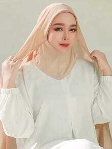 1pc Ready To Wear Women Instant Hijabs With Bonnet Chiffon Hijabs - Multicolor - View 2