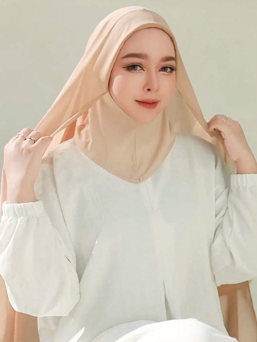 1pc Ready To Wear Women Instant Hijabs With Bonnet Chiffon Hijabs