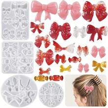 Moule en résine pour accessoires de nœud DIY, boucles d'oreilles à fleurs et nœuds, moule en silicone pour pendentif - Blanc - Voir 1