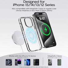 1 件便携式无线充电器，快速充电兼容 16/15/14/13/12 Pro Max Plus，适用于办公室、宿舍和家庭的手机