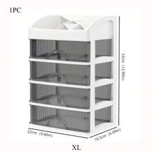 Transparente Kunststoff Mehretagenaufbewahrungsbox - Parfüm, Pflegeprodukte, Make-up Pinsel und Bad-Utensilien Desktop Aufbewahrungsbox, staubdicht Schminktisch und Schreibtisch Organizer, modernes ästhetisches Design, einfacher Stil, stabiles Material