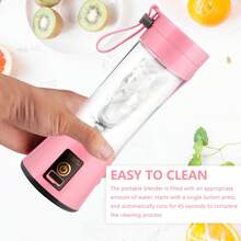 380ml Portable Blender Cup, Electric USB Juicer, Mini Blender, Suitable For Milkshakes And Salads, Juicing, Six-Blade, Powerful Stirring, Very Suitable For Stirring Use - Hồng - Xem 7