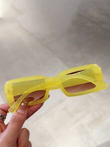 1 pieza de forma rectangular con diseño minimalista y personalizado de color de gelatina - té con marco amarillo c8 - Ver 2