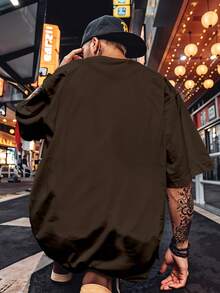 Camiseta Oversized Streetwear Jesus É Meu Rei Coroa Salvador REF 7231 FLUXOGEEK - Marrom - Visão 5