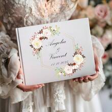 Personalisiertes weißes, grünes, rosa Hochzeitsgästebuch, individuelles Gästebuch, Verlobungsempfangs-Unterschriftenbuch, Hochzeitsjahrestags-Buch, Bridal-Shower-Geschenk, multifunktional, ornamental, wiederverwendbar, exquisit, stilvolle, hochwertige, farbige, moderne, individuelle, einzigartige, ideale Geschenke für ihn, ideale Geschenke für sie, Freund, Vater, Freundin, Mutter, Familie, Freunde, Teeraum, Zuhause, Garten, Büro, für Jahrestage, für Valentinstag, für Muttertag, für Geburtstage, für Vatertag, für Abschluss, für Hochzeiten, für Einweihung