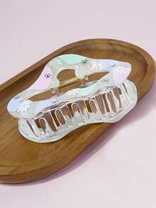 发夹 1 件云朵渐变雪纺花朵发夹，波西米亚鸡蛋花发夹，自然风格夏季海滩发饰发饰优雅爪夹，学校用品，大学 - 多色1 - 查看 6