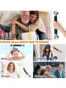 Paquete de 2 barras de agarre para bañeras y duchas, barras de agarre antideslizantes de para ducha de acero inoxidable - Plateado - Ver 7