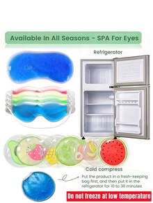 1/2/4/6 piezas, Máscara de ojos de hielo, Parche de hielo, Parche de hielo con frutas, Máscara de ojos refrescante, Máscara de ojos de hielo azul, Máscara de ojos de hielo verde, Máscara de ojos de hielo amarilla, Máscara de ojos de hielo roja, Máscara de ojos de gel, Máscara de ojos refrescante de verano, Máscara de ojos con bolsa de hielo, Máscara de ojos con parche de hielo, Máscara de ojos con compresa caliente de invierno, Paquete de hielo de gel, Paquete de compresa caliente y fría multifuncional
