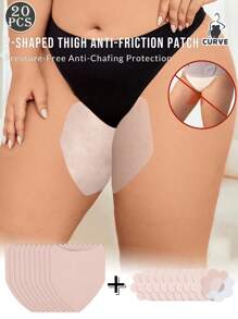 20pcs(Anti-Friction Stickers + Flower Nipple Stickers) Extra Large Plus Size Inner Anti-Friction Leg Covers For Men And Women, Elastic Thigh Protector To Prevent Chafing And Friction, Anti-Chafing Stickers For Thigh, Walk With No Chafing, Invisible Inner Thigh Friction Protection, Suitable For All Seasons