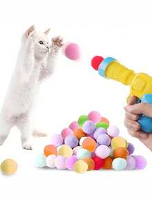 Juguete diseñado para promover el amor y la confianza entre el dueño y el gato, adecuado para que los gatos jueguen, adecuado para gatos, perros y pequeños animales. El color de las bolas de burbujas es aleatorio.