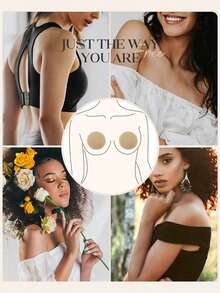 2/4/6pcs Reusable Silicone Nipple Covers, Invisible Adhesive Bra Petals, Portable Gift Box, Women Lingerie Accessories To Prevent Nipple Protrusion - Coffee Brown - View 10