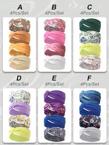 4pcs/1pc Fashion Fruit Lemon, Watermelon, Cherry Print Headbands, Versatile Daily Accessories, Hairband Fall Winter Hair Band Hair Accessories For Women For Vacation Outfits Woman Summer Outfits - Multicolor - View 8