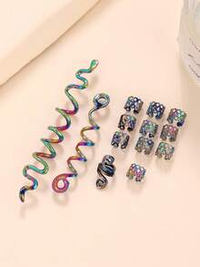 Nueva Llegada 3 Piezas/set Accesorios Para El Cabello De Aleación Torcida De Serpiente Vintage, Regalo Perfecto Para Madre, Amigos, Maestros O Para Halloween, Adecuado Para Uso Diario, Unisex - Plateado - Ver 3