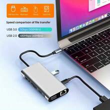 11-In-1 USB C Docking Stations USB C HUB USB Hubs Type C To 4K HD USB 3.0 5Gbps USB Splitter Adapter For PC Laptop - 11-IN-1 HD100Mbps - View 4