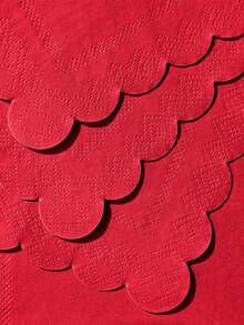 5x5英寸红色鸡尾酒餐巾纸，一次性饮料甜点餐巾纸，适用于圣诞节、生日、婚礼和其他节日 - 紅色 - 查看 3