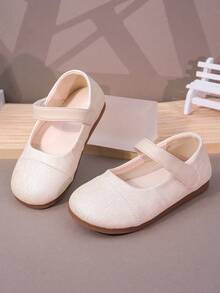 Girls' Mary Jane Flats Autumn New Kids Shoes Low Vamp Faux Pearl Small & Medium Children Leather Shoes Low Vamp Low-Top Princess Shoes Hook And Loop Girls Performance Shoes Student Baby Infant Shoes - White - View 5