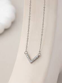 18k Gold Plated Infinity Symbol & Rhinestone Encrusted Alloy Pendant Necklace, Suitable For Daily, Commute, Party, Valentine's Day, Mother's Day Gift - Valentine's Day Infinite Love Pendant Necklace - View 7