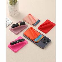 Lip Gloss Phone Case Holder 5 Pack, Silicone Lip Gloss Phone Card Holder Back For Cell Phones(Red) - Green - View 4