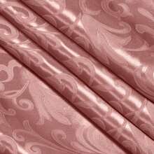 Damask Jacquard Satin Fabric By The Yard, 60 Inch Wide Rose Gold Satin Fabric Shiny Cloth Fabric, Silky Brocade Fabric For Bridal Dress, Wedding Decorations, Crafts, Sewing, Draping ( 1 Yard)