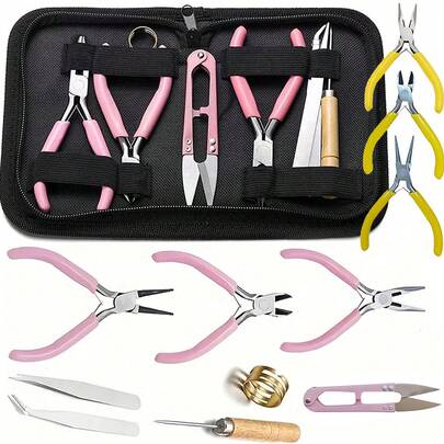 3 件套高品质碳钢珠宝钳套装，适用于 DIY 串珠和手工制作